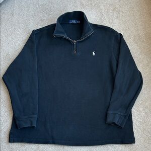 Polo Ralph Lauren Men’s Black Pullover Sweater with Quarter Zipper size XXL